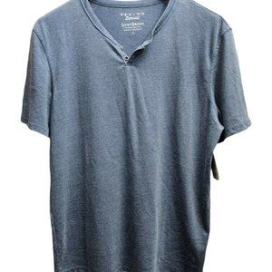 Lucky Brand Mens Venice Burnout Short Sleeve T-Shirt Blue L